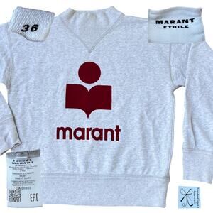 Marant Etoile Cottonblend Moby Mockneck Sweat Shirt Sz 36